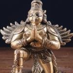 Brass Garuda Statue | 5" x 4.5" x 3.5" (12.7 x 11.4 x 8.9 cm) | 1.050 kg Divine Vehicle Art | Protection Sacred Murti | Premium Collection